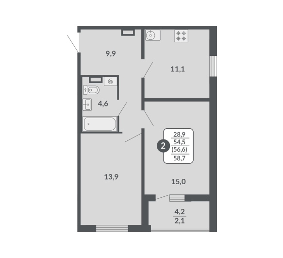 планировка квартиры 59 м2